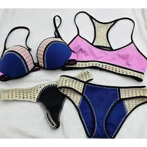 Victoria's Secret Women's S/M/34DD Purple, Blue, and Black Mix n Match Bikini